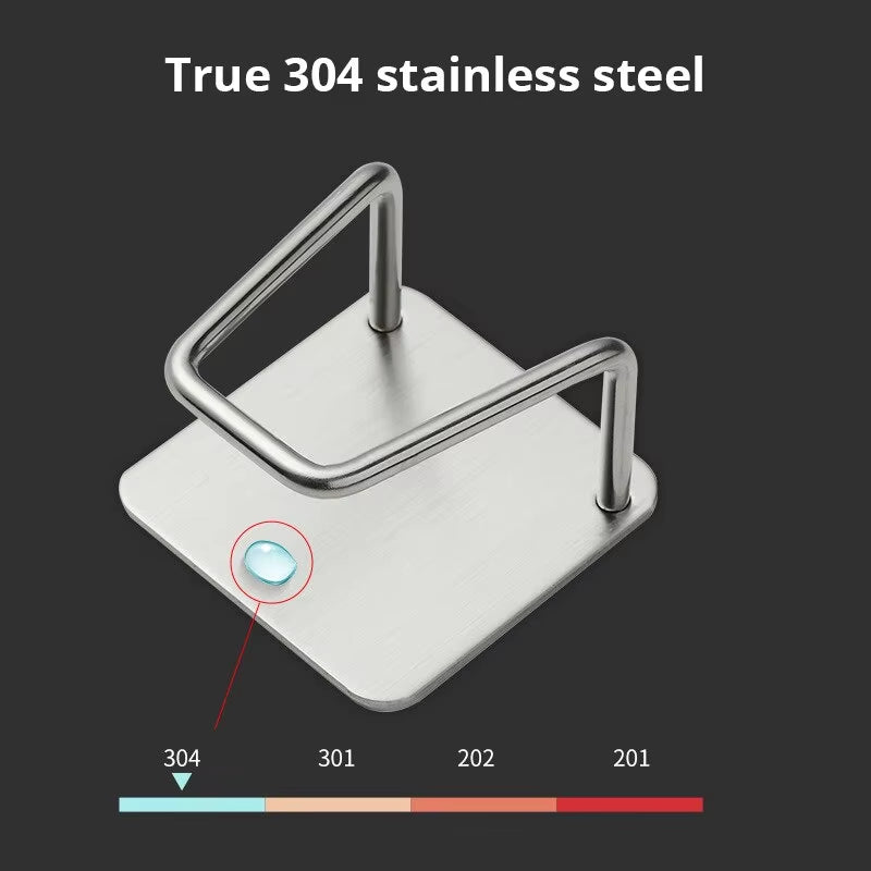 Stainless Steel Sink Sponge Rack for Efficient Drainage - Kitchen Organizer