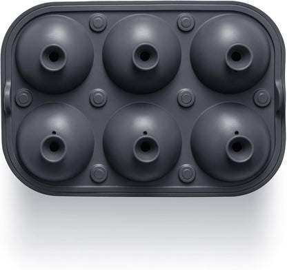 Ice Cube Molds, Large Silicone Sphere & Square Combo with Fill Funnel | 2 Inch round & Square Shapes, Built in Easy Fill Funnel, Large Silicone Combo for Whiskey Bourbon & Cocktails