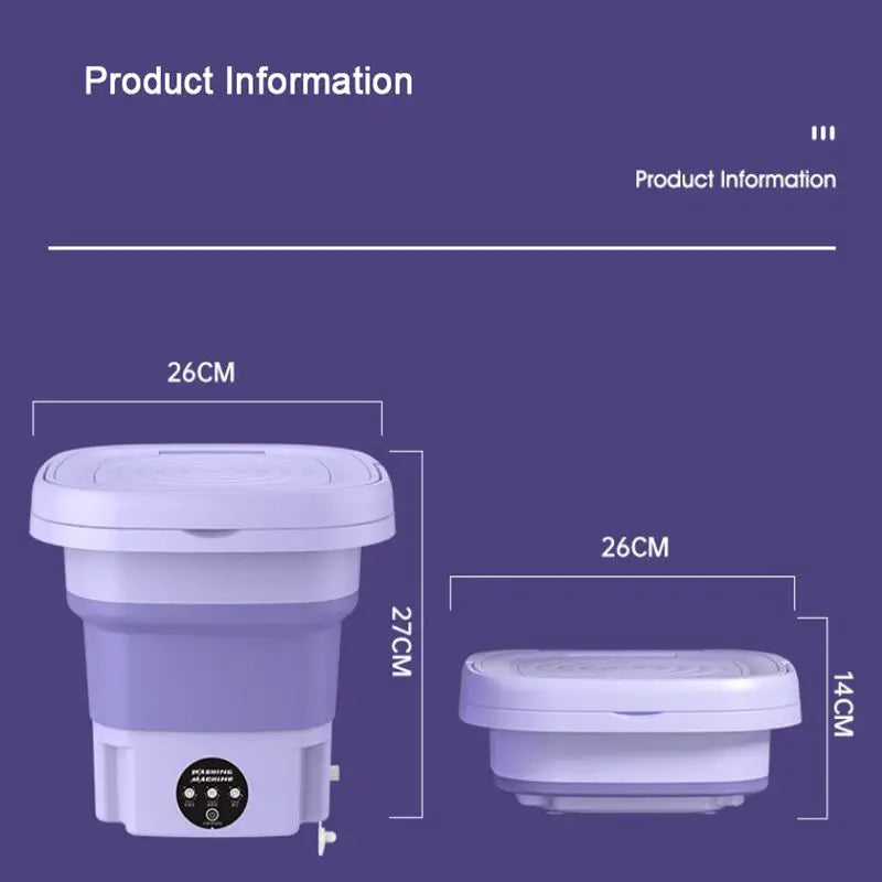 8L Portable Washing Machine Socks Underwear Panties Retractable Home Foldable Mini Washing Machine 3 Models with Spinning Dry
