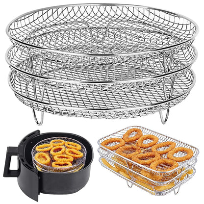 Roasting Rack Compatible with Most Air Fryer Air Fryer Accessories Stainless Steel Airfryer Rack Steamer Roasting Rack