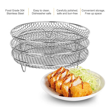 Roasting Rack Compatible with Most Air Fryer Air Fryer Accessories Stainless Steel Airfryer Rack Steamer Roasting Rack