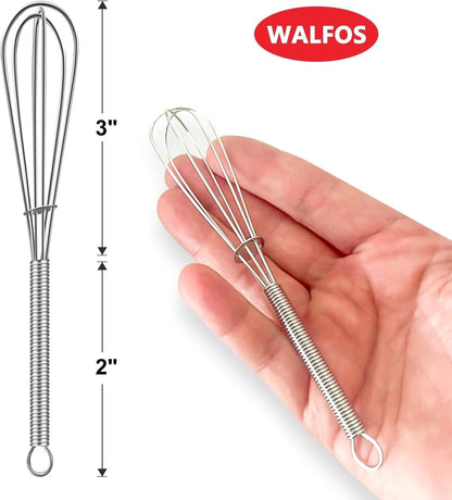 Mini Whisk Set - 6 Pieces of 5-Inch 304 Stainless Steel Whisks for Whisking, Beating Eggs, Mixing Sauces, and Blending Ingredients