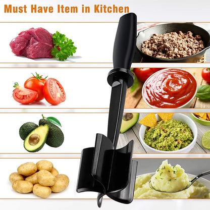 1Pc Meat Chopper, Hamburger Chopper, Premium Heat Resistant Masher and Smasher for Hamburger Meat, Ground Beef, Ground Turkey