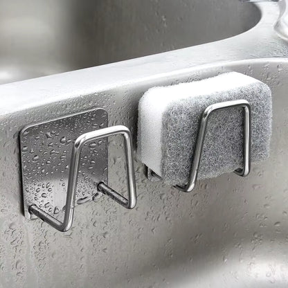 Stainless Steel Sink Sponge Rack for Efficient Drainage - Kitchen Organizer