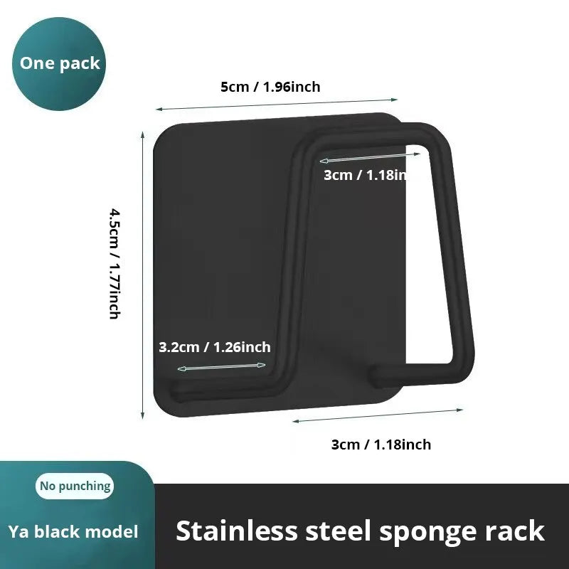 Stainless Steel Sink Sponge Rack for Efficient Drainage - Kitchen Organizer