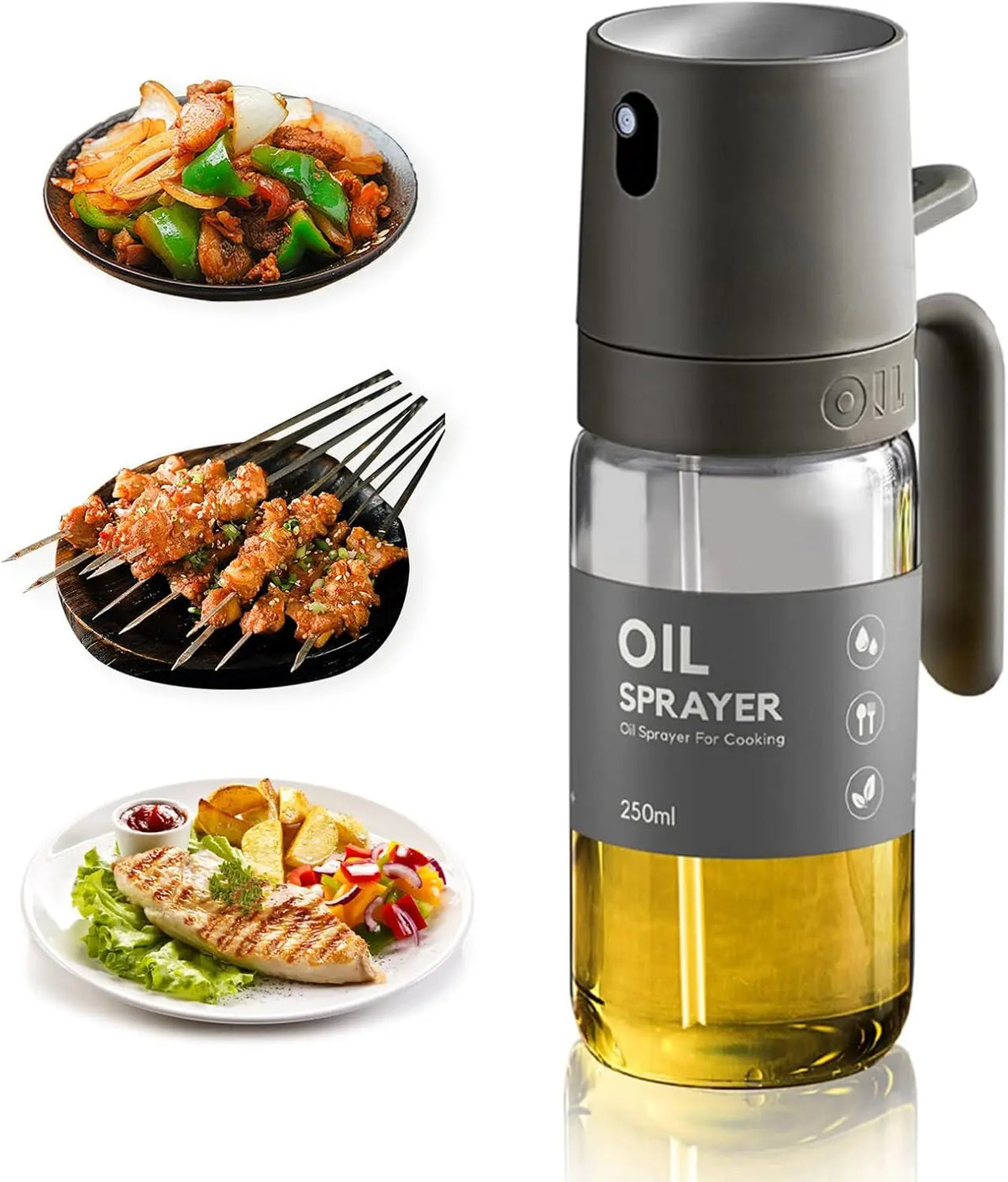 Kitchen Gadgets Oil Sprayer for Cooking 8.5Oz Glass Oil Spray Bottle Cooking Oil Sprayer Olive Oil Sprayer Oil Dispenser