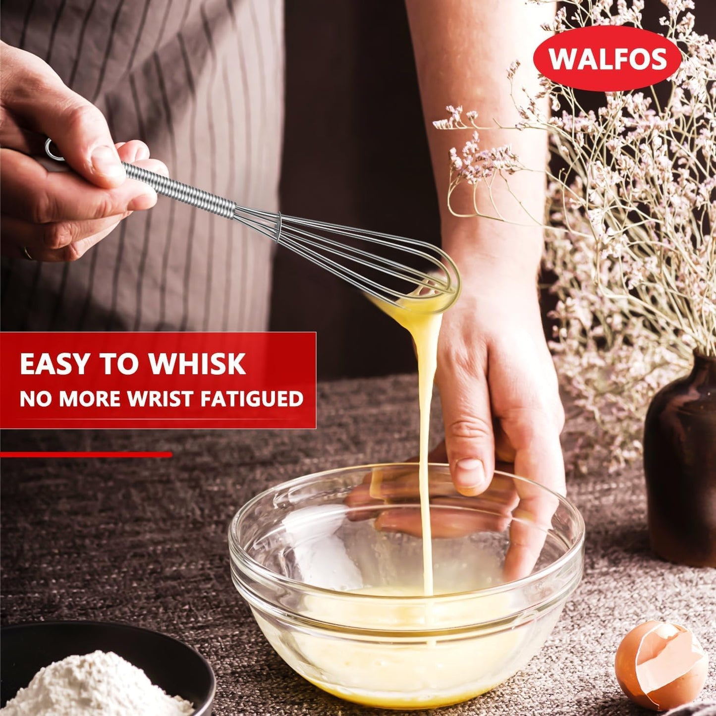 Mini Whisk Set - 6 Pieces of 5-Inch 304 Stainless Steel Whisks for Whisking, Beating Eggs, Mixing Sauces, and Blending Ingredients